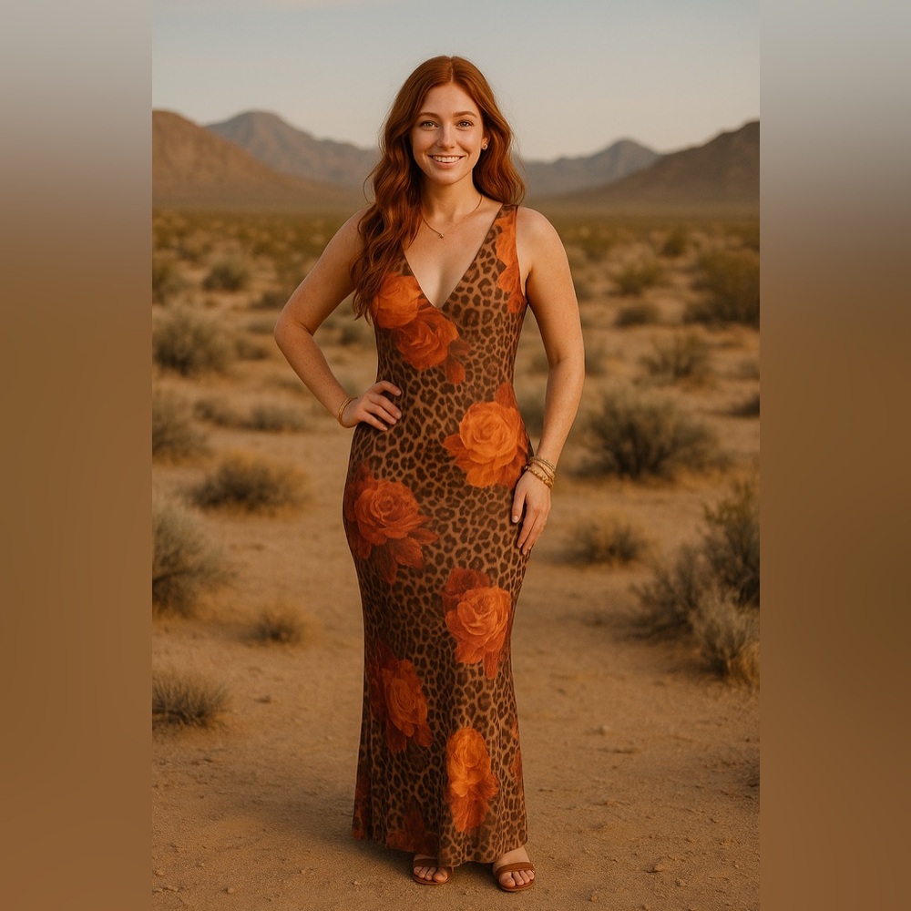 Windsor Wild Bloom Mesh Maxi Dress – Size M